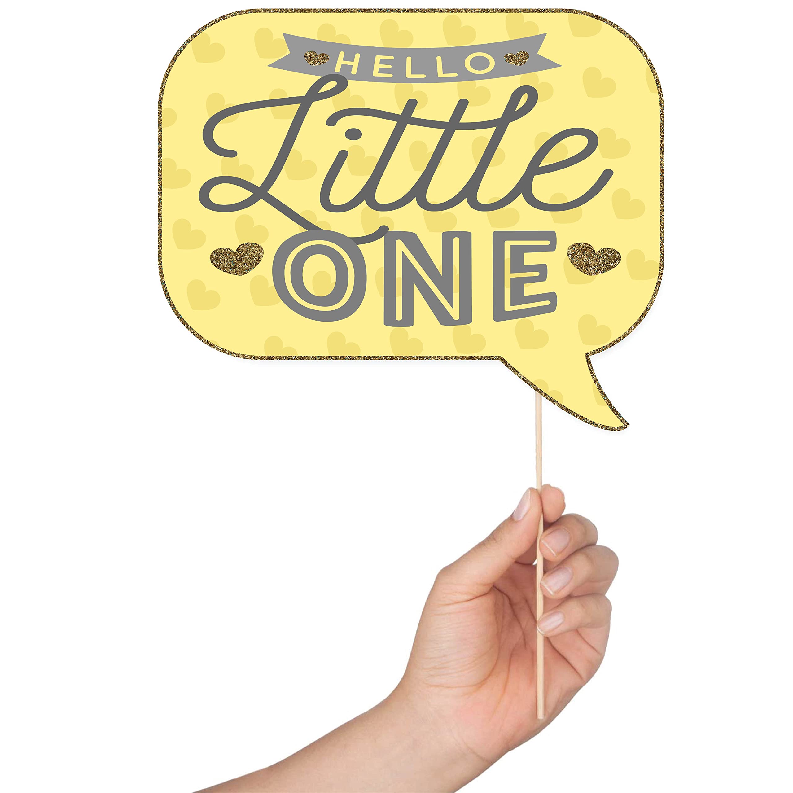 Baby Shower Photo Booth Props - 41-Pc Photo Booth Kit With 8 X 10-Inch Sign, 60 Adhesive Pads, 45 Sticks - Baby Shower Decoratio